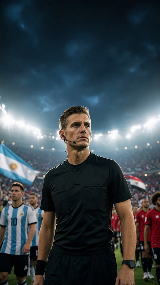 Árbitro François Letexier - Argentina vs Egipto 4K Wallpaper