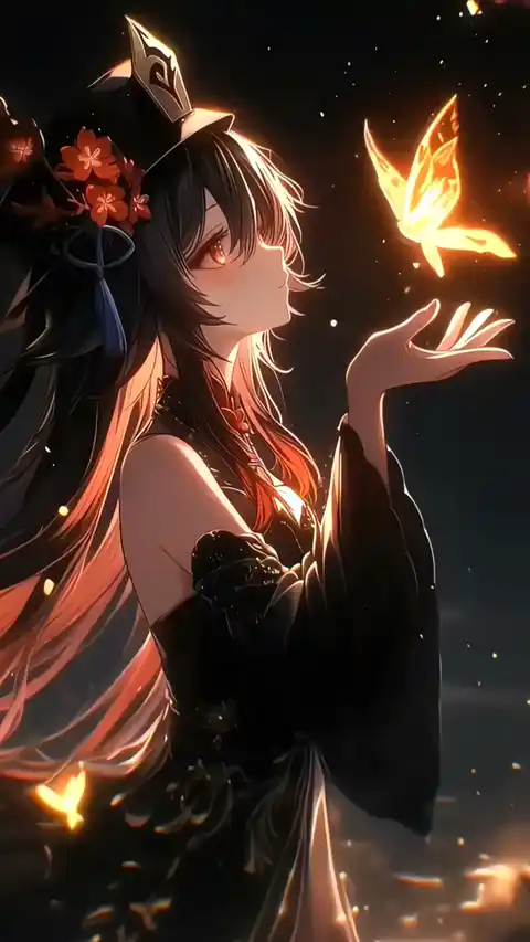 Hu Tao Genshin Impact Butterfly - 4K Live Wallpaper