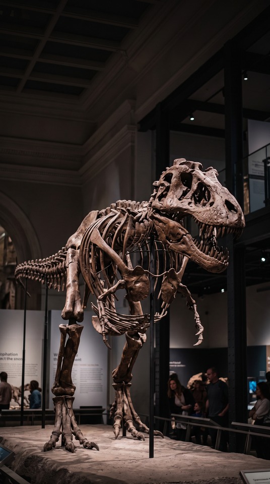 Tyrannosaurus Rex Fossil Museum Exhibit - 4K Wallpaper