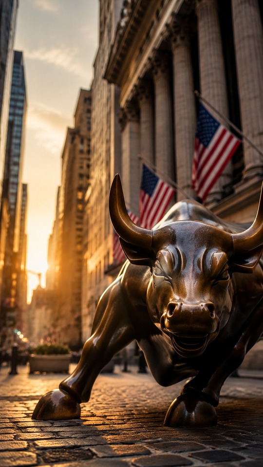 Annonce de l'IPC & Taureau de Wall Street - Fond d'écran 4K