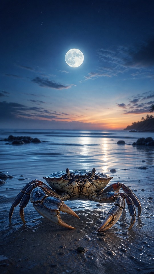 Kark Zodiac Crab Beach - 4K Phone Background