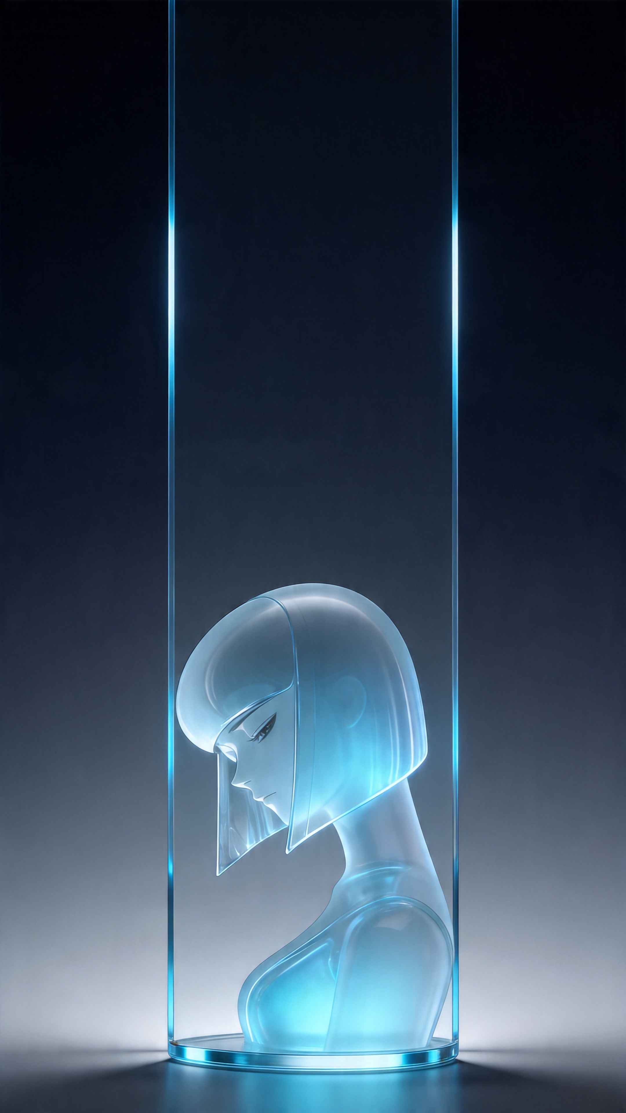 Cybernetic Glass Woman - 4K Phone Background