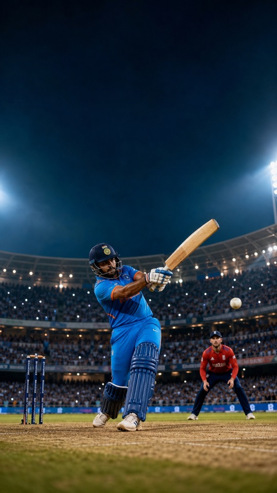 IND vs ENG T20 Cricket Action - 4K Wallpapers