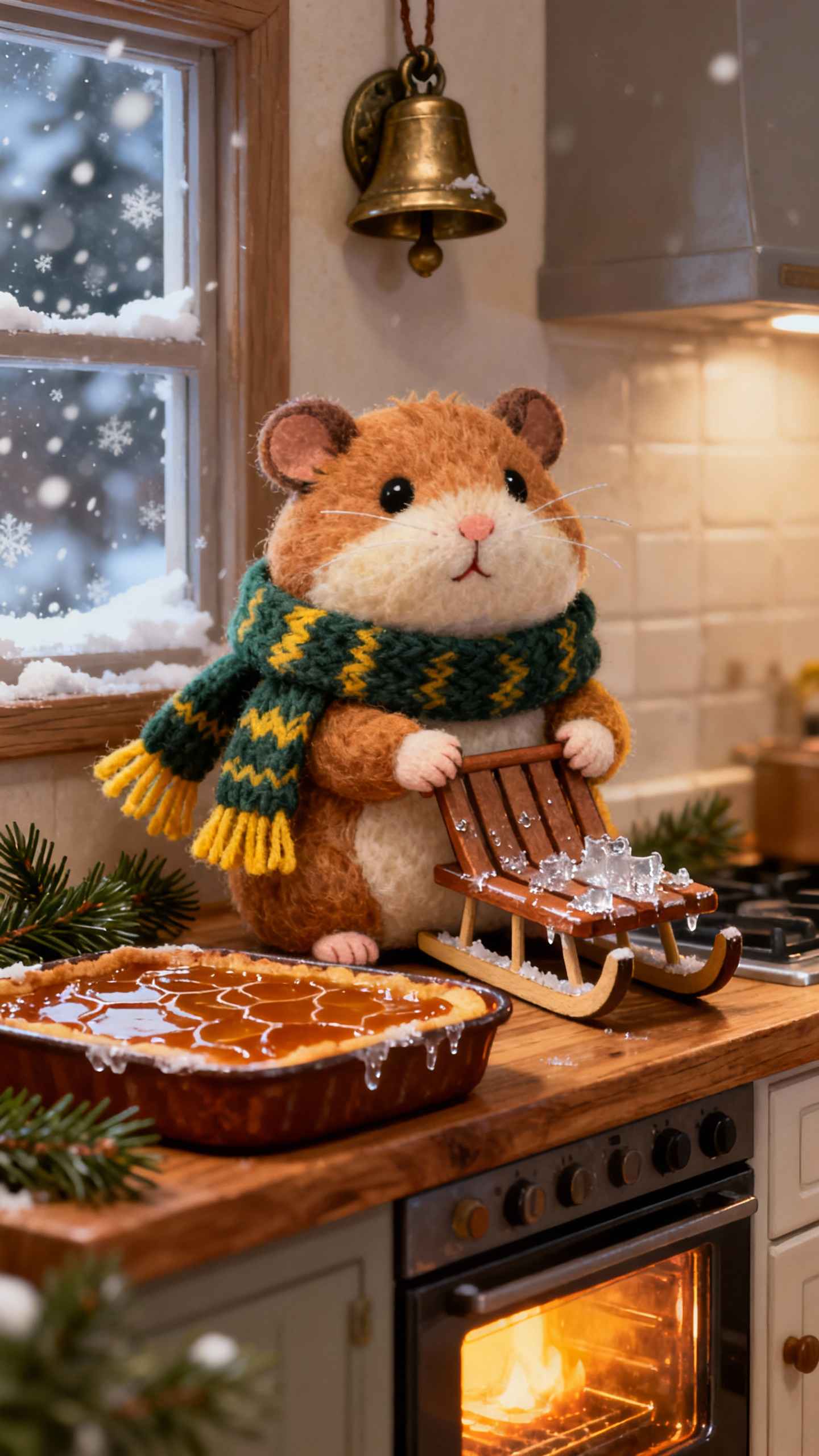 Winter Hamster Needle Felt - 4K Mobile Backgrounds