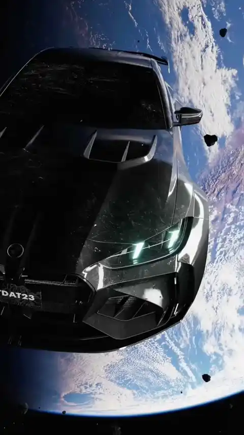Black Sports Car Space Orbit - Live Wallpaper