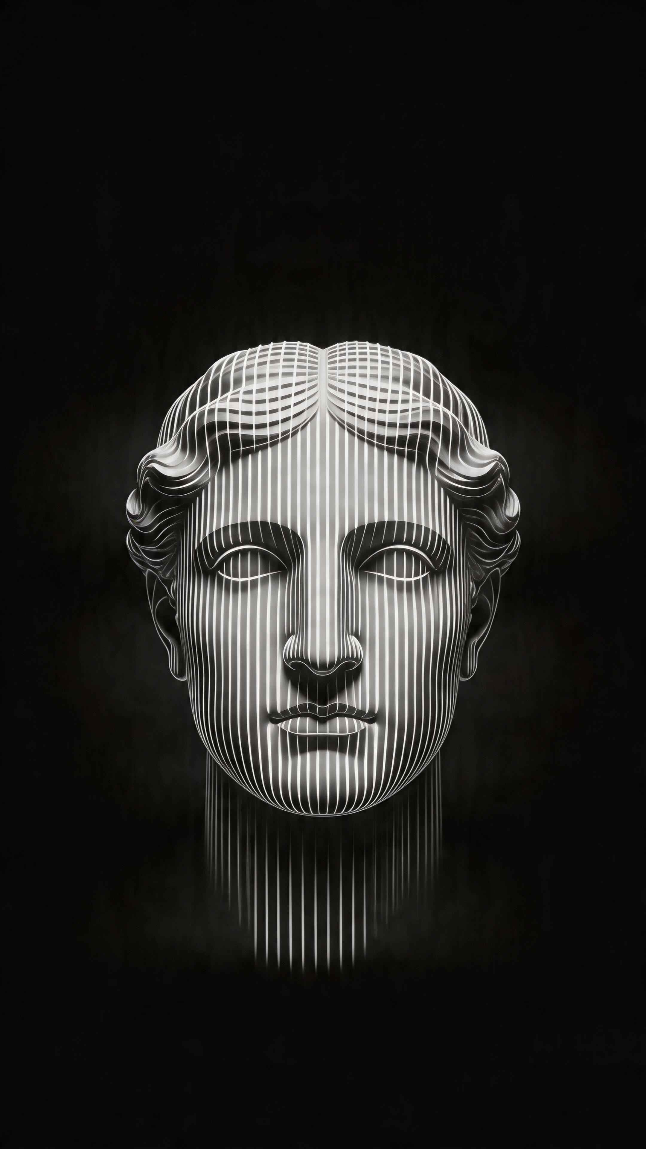 Griechische Büste Line-Art - 4K Hintergrundbild