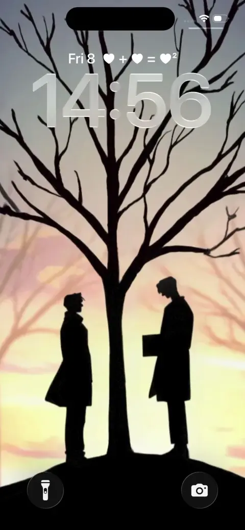 Silueta Romántica de Anime - 4K Fondos