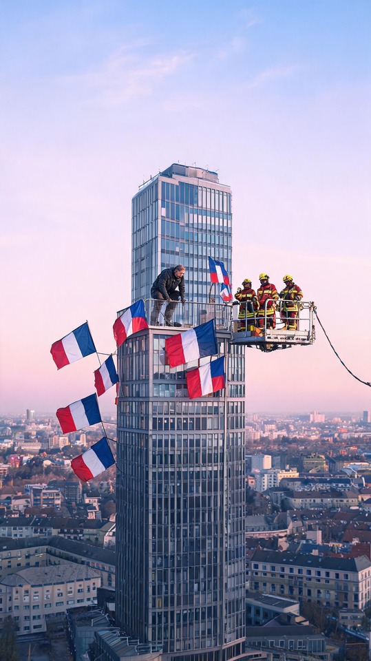 Drapeau French Flag Nantes Tower Climb - 4K Wallpapers