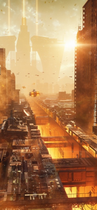 Futuristic Sci-Fi City - 4K Wallpaper