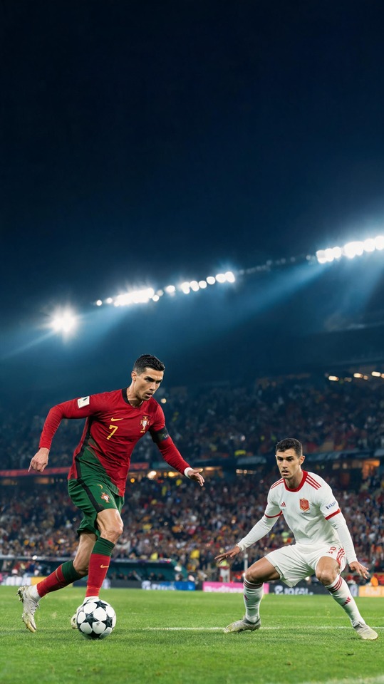 Portugal vs Spain Cristiano Ronaldo - 4K Football Wallpaper