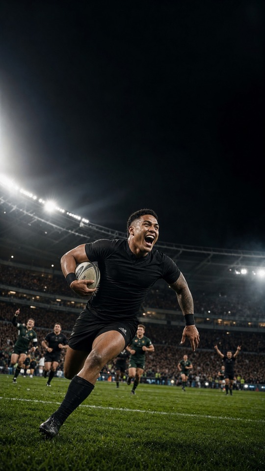 All Blacks Rugby Try Celebration - 4K Wallpaper