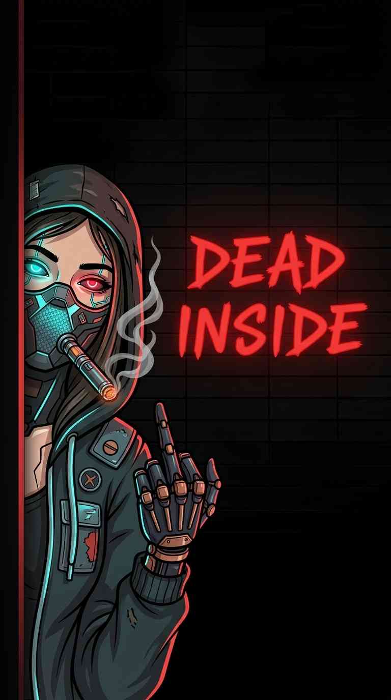 Chica Cyberpunk Dead Inside - Fondos para Celular 4K