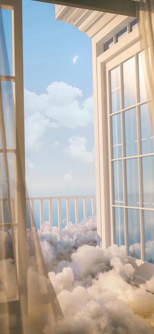 Balkon über den Wolken - 4K Handy Wallpaper