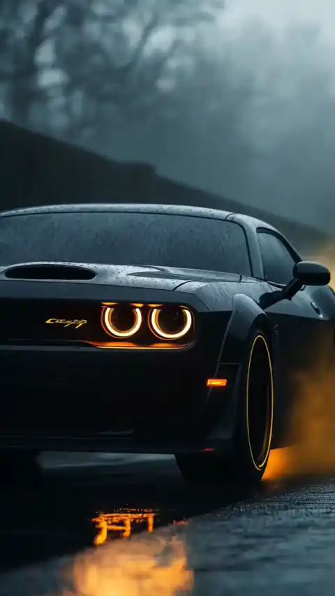 Rainy Muscle Car Drift - 4K Live Wallpaper