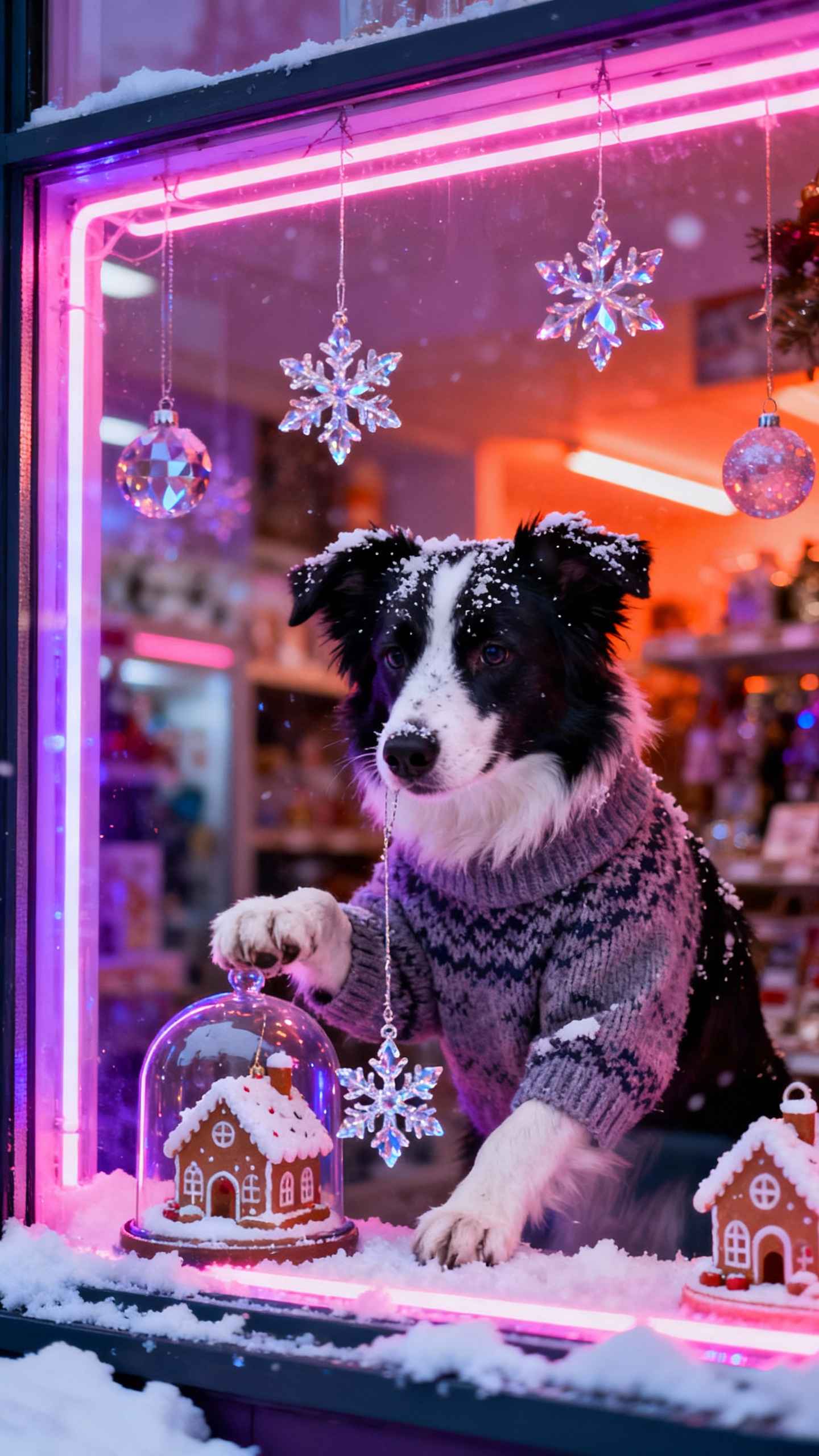 Border Collie Hivernal - Fond d'écran 4K