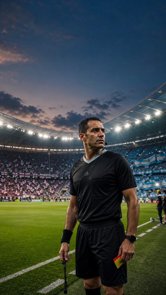 Ismail Elfath England v Argentina Referee - 4K Wallpapers