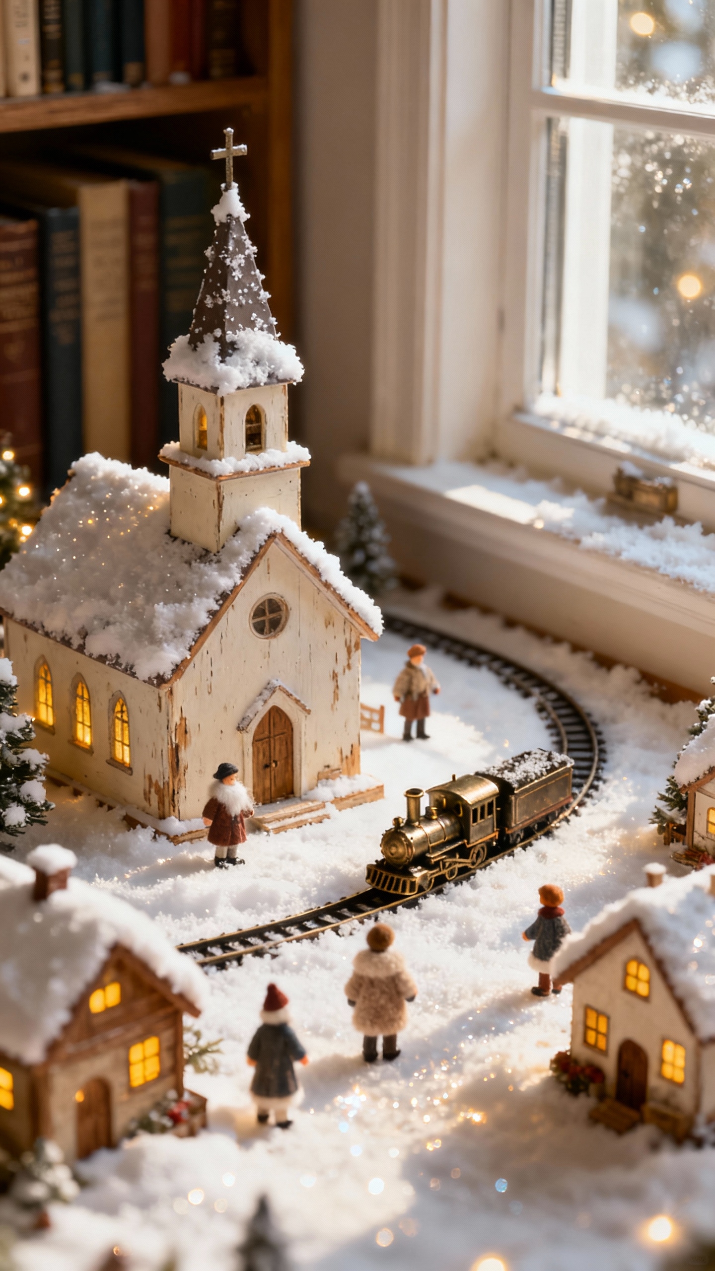 Miniature Winter Village Scene - 4K Wallpapers