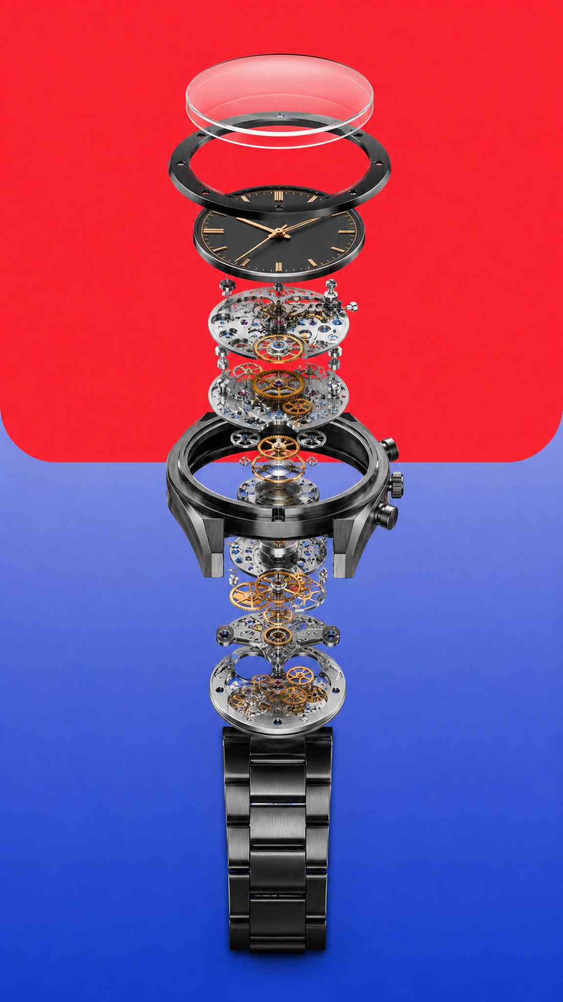 Mechanical Watch Exploded View - 4K Wallpaper