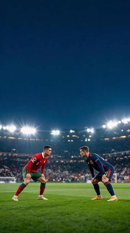 Portugal vs Spain Cinematic Realistic Wallpaper - 4K Lock Screen