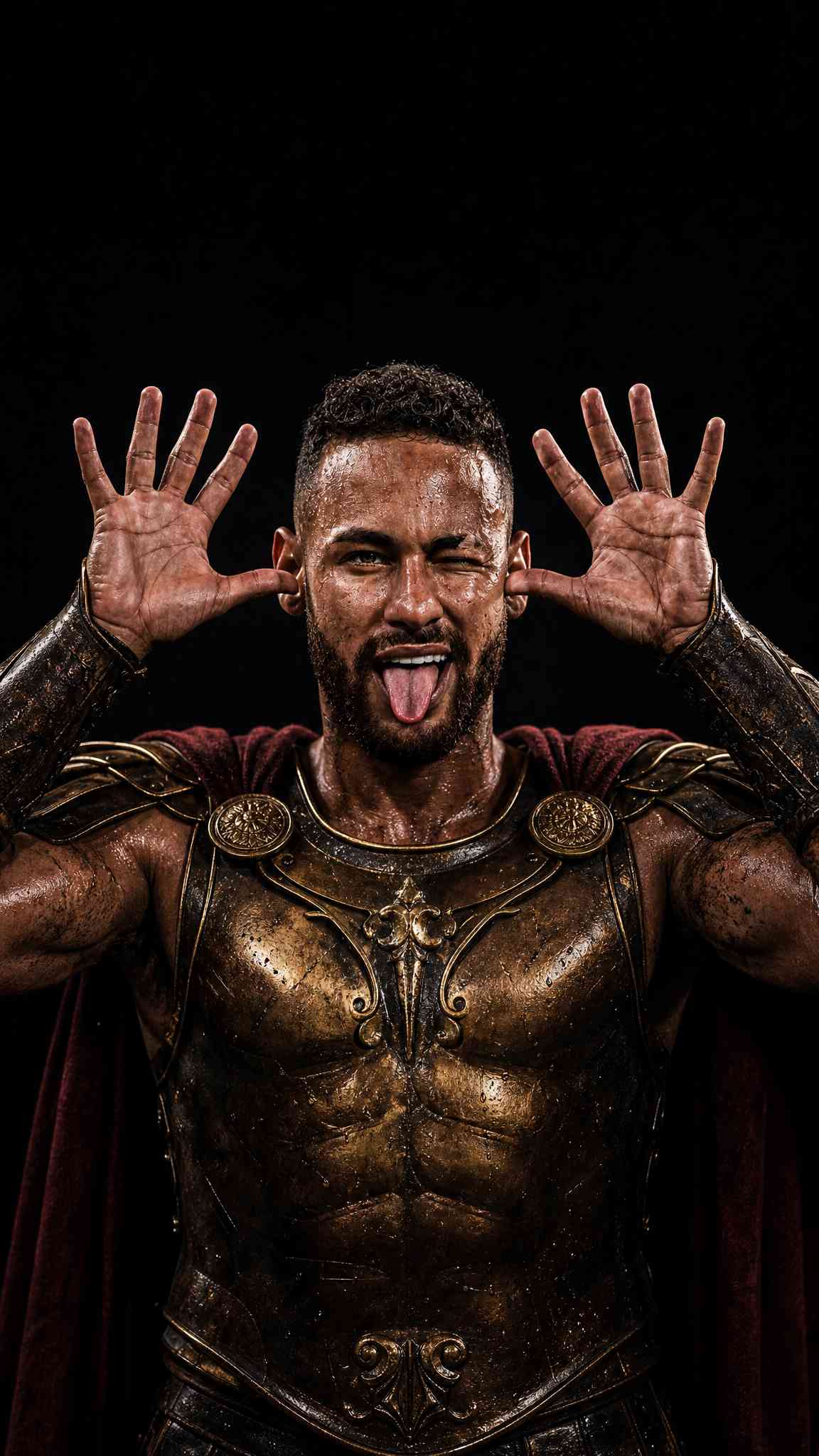 Neymar Jr Gladiator Armor - 4K Wallpaper