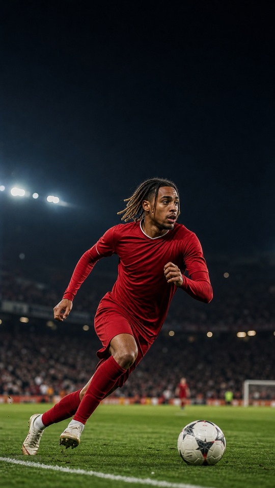 Bradley Barcola Liverpool Realistischer Stil - 4K Wallpaper