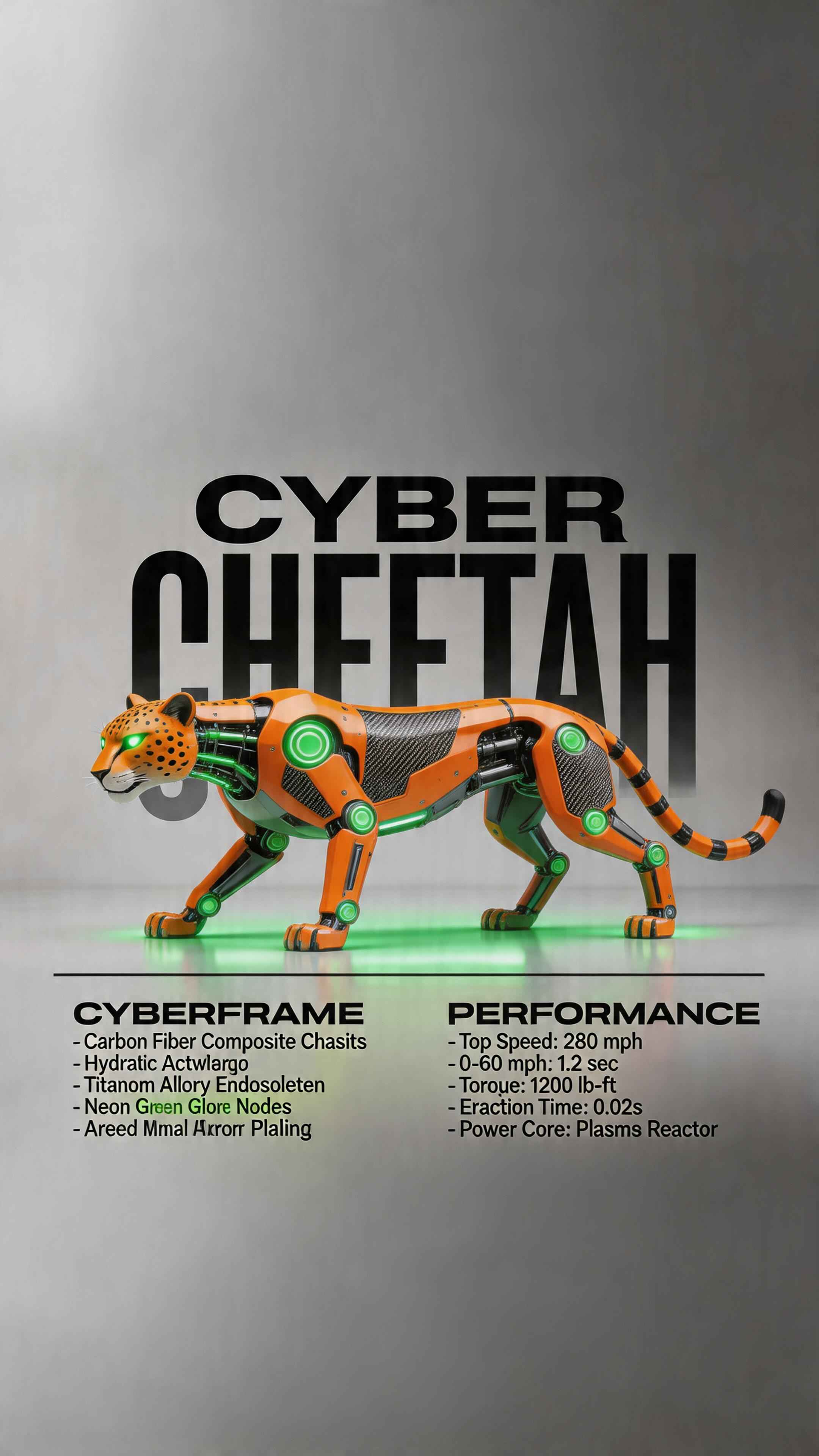 Cyber Cheetah Robotic Form - 4K Mobile Backgrounds