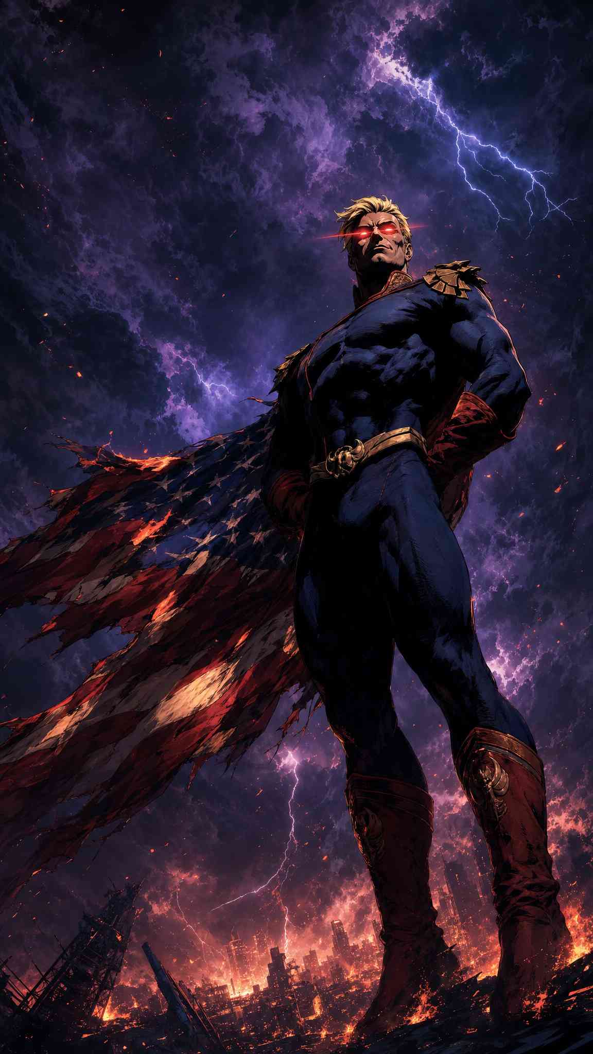 Homelander Comic Art - 4K Mobile Wallpaper