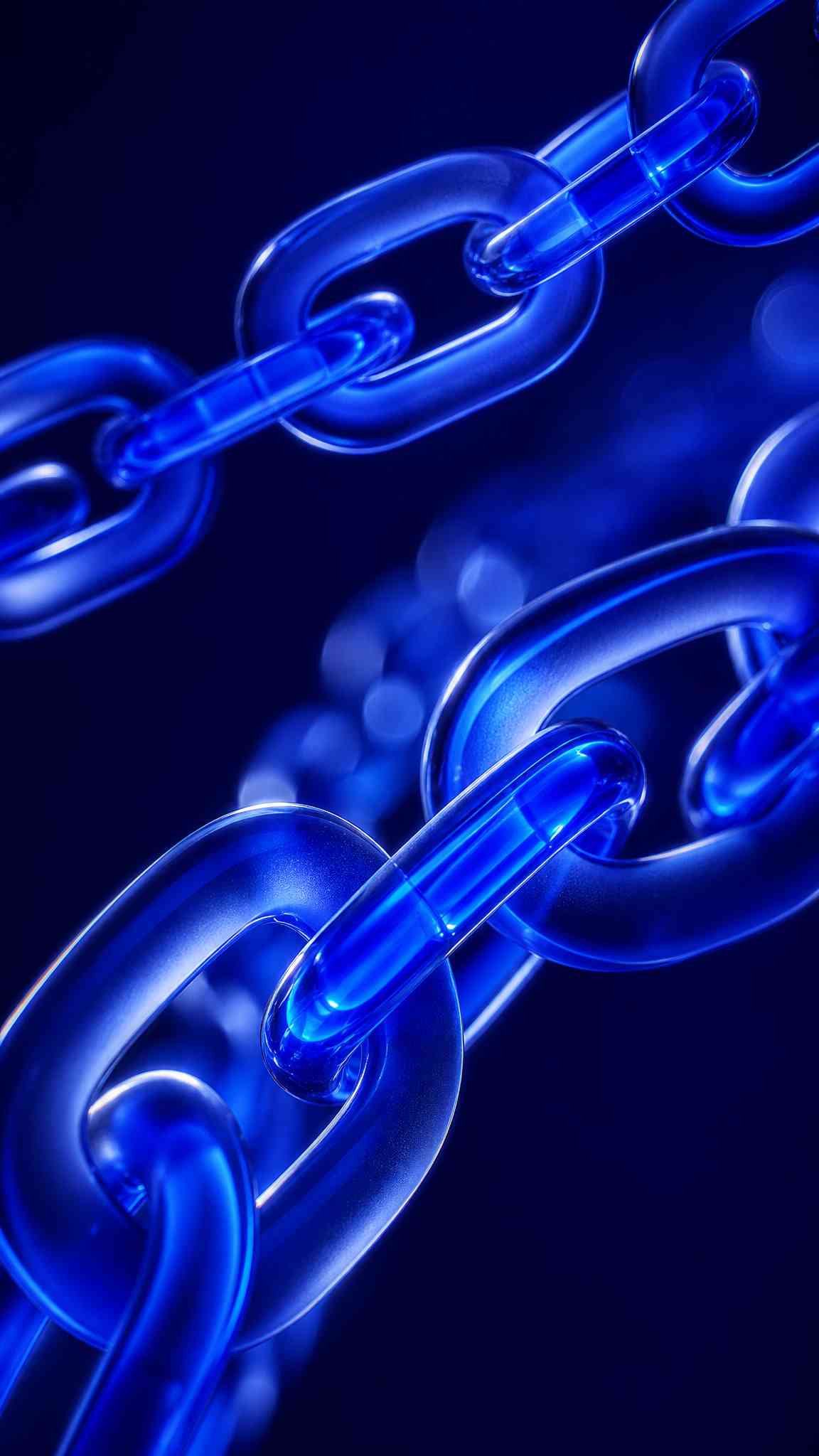 Chaînes en Verre Bleu Abstrait - Fond d'écran 4K