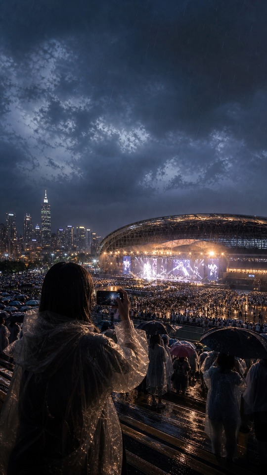 五月天演唱會 4K 高清桌布 - 台北雨中現場