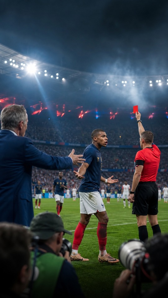 Rote Karte WM 2026 Mbappé - 4K Hintergrundbild