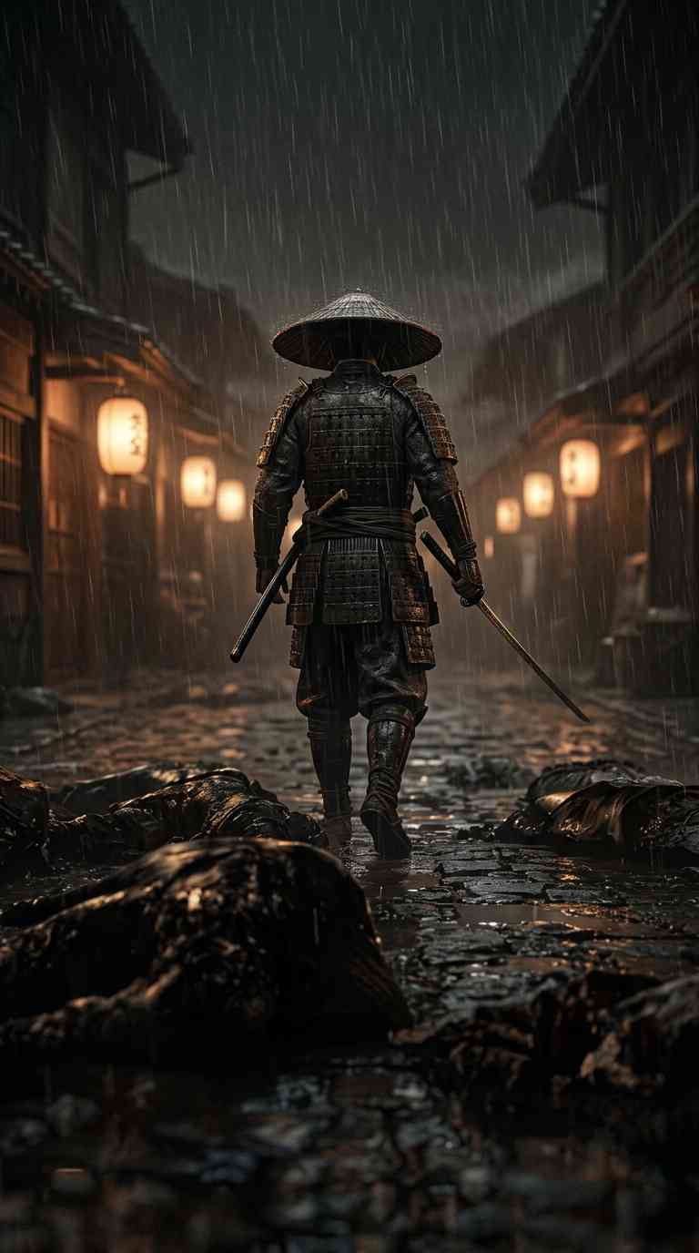 Guerrier Samouraï 4K - Fond d'écran Mobile