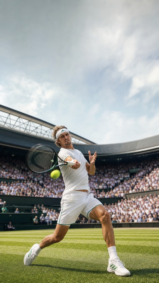 Zverev Wimbledon Action - 4K Handy Wallpaper