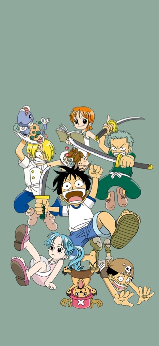 One Piece Straw Hat Pirates Kid Version - 4K Wallpaper