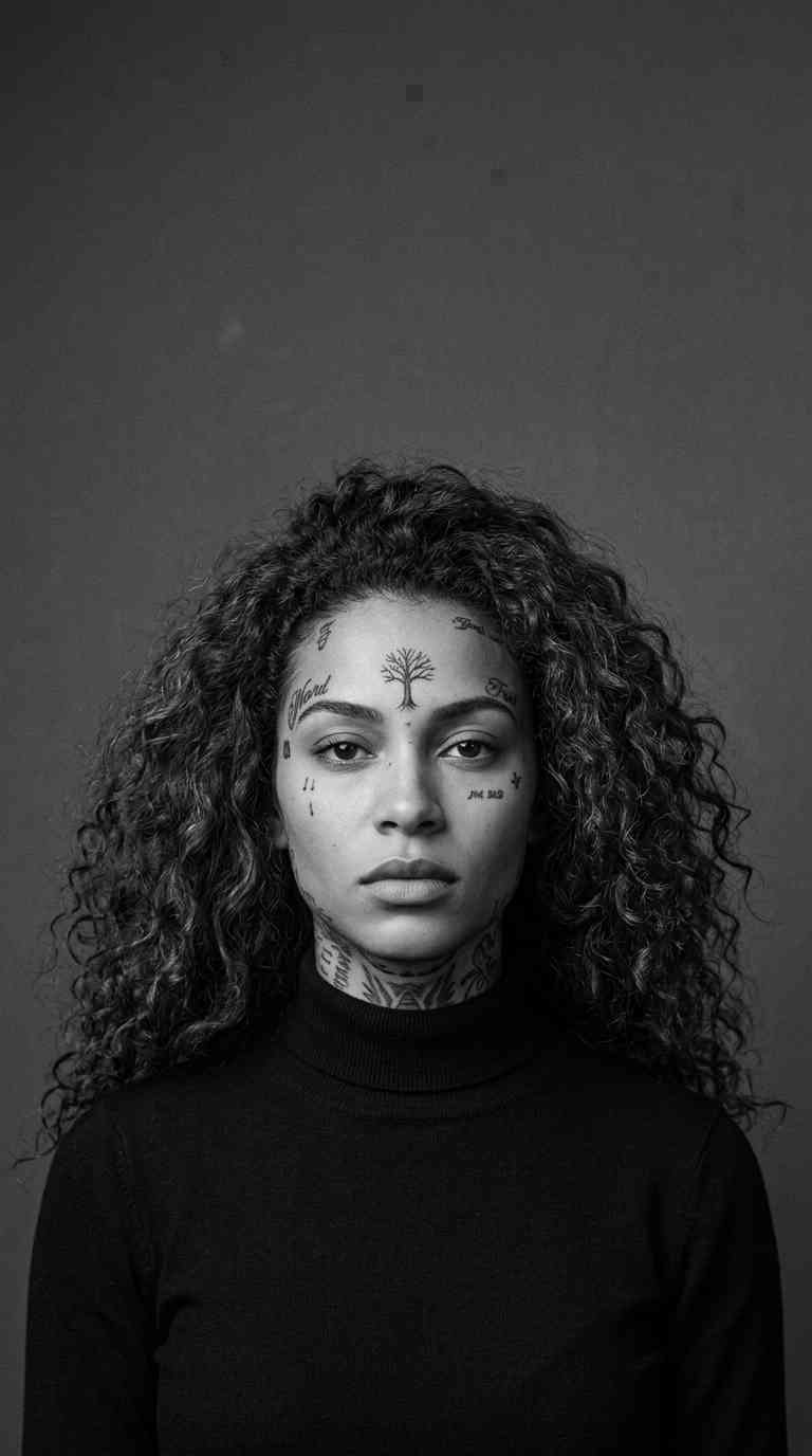 Retrato de Mujer Tatuada - Fondo de Pantalla 4K