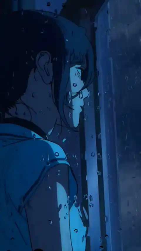 Regnerisches Fenster Anime Mädchen - Live Hintergrund