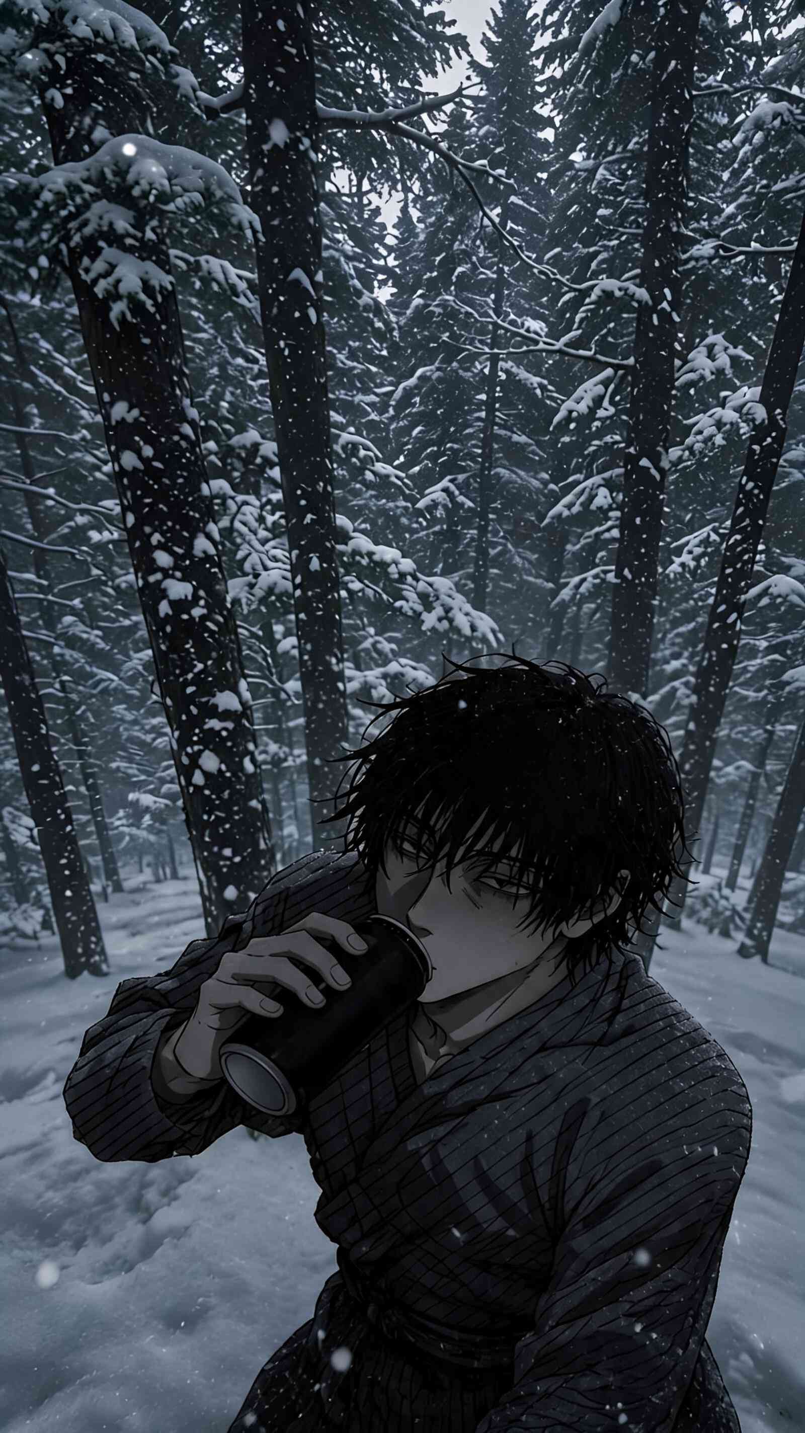 五条悟 呪術廻戦 雪の森 4K壁紙