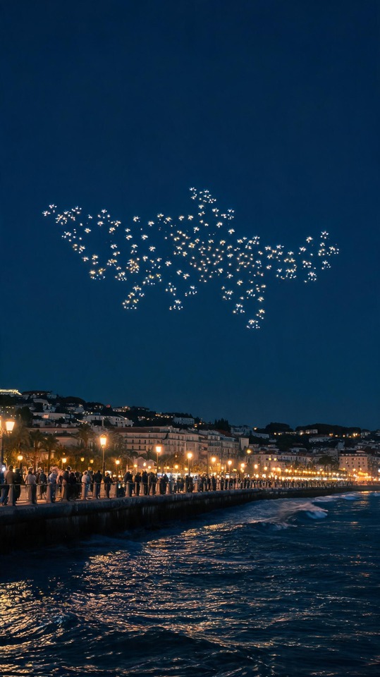 Monaco Spectacle de Drones Riviera - Fond d'Écran 4K