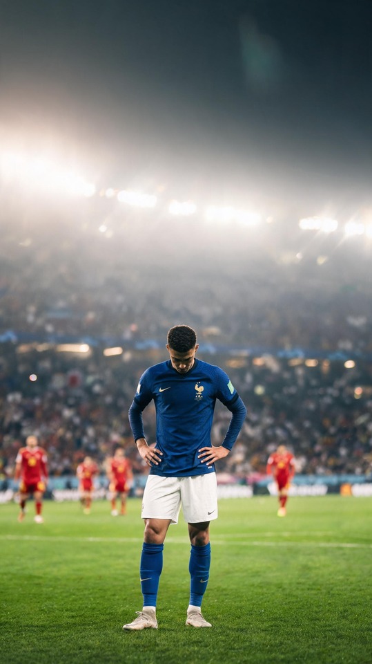 France at the FIFA World Cup Dejection - 4K Wallpaper