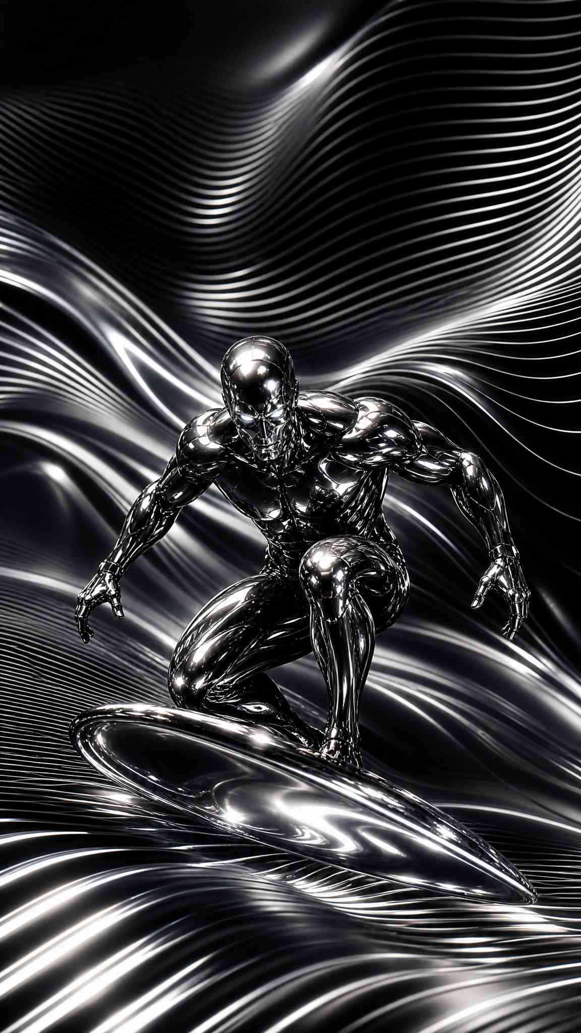 Silver Surfer Liquid Metal - 4K Wallpaper