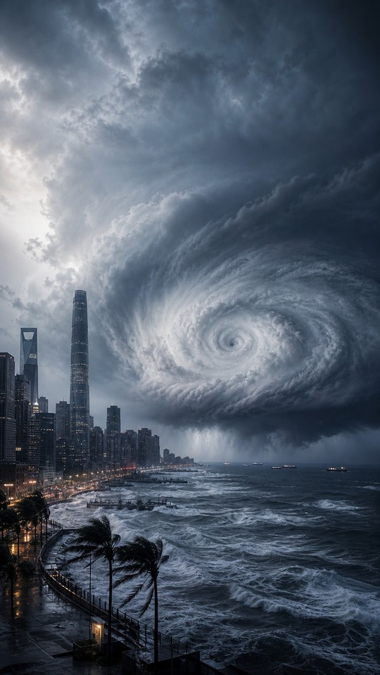 Super Typhon Bavi Scène de Tempête - 4K Arrière-plans