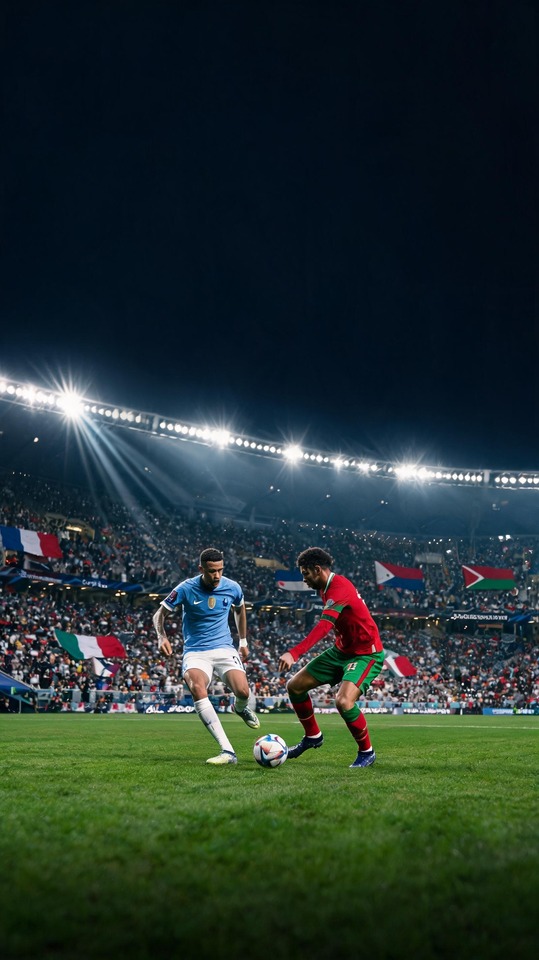 France vs Morocco das erste live - 4K Football Background