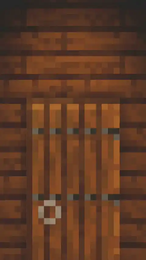 Pixel Art Wooden Door - Moving Background