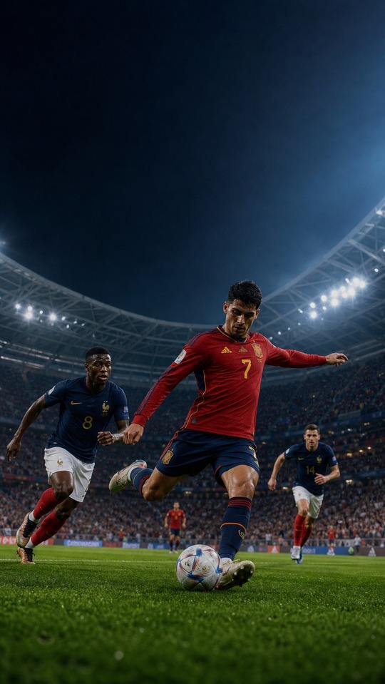 WC 2026 Spanien vs Frankreich - 4K Handy Wallpaper