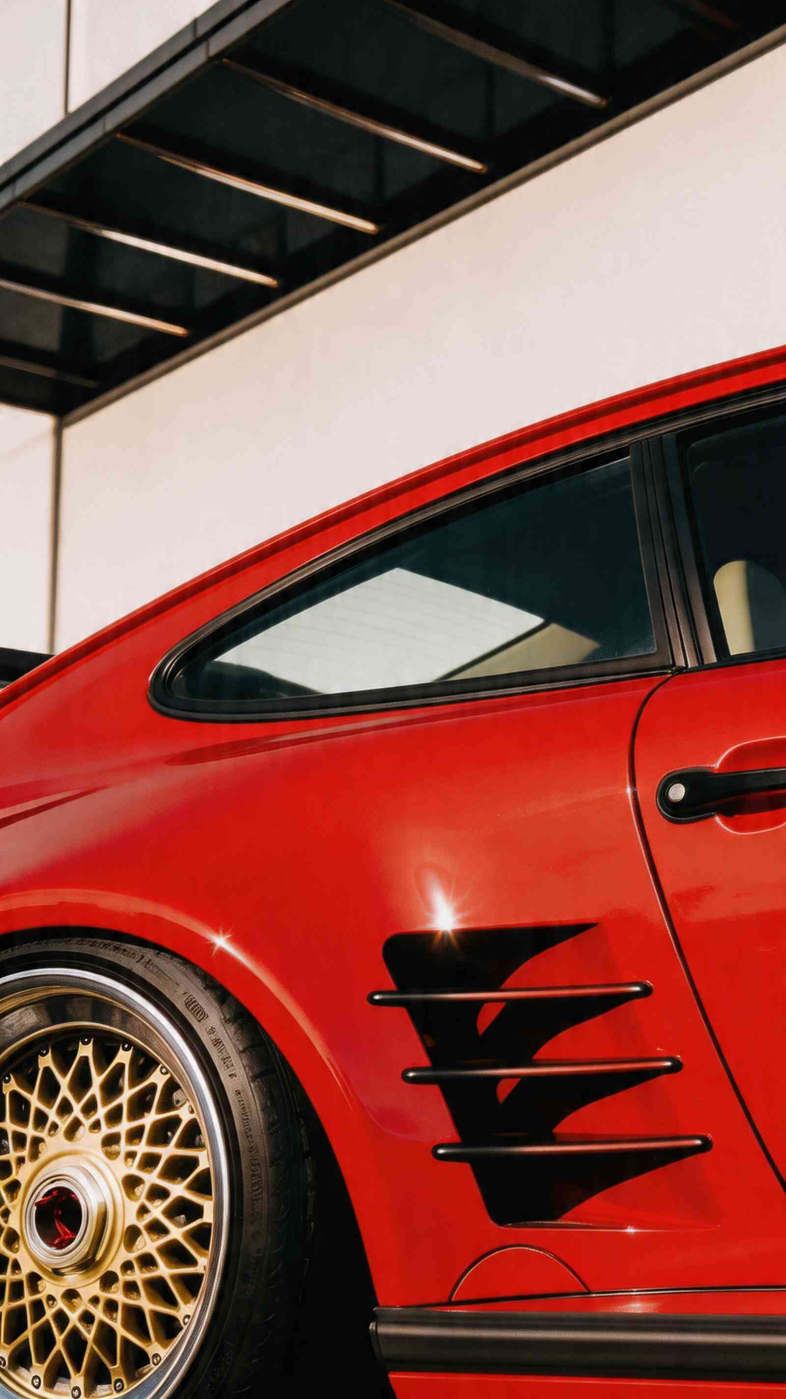 Red Porsche 911 Classic - 4K Phone Background