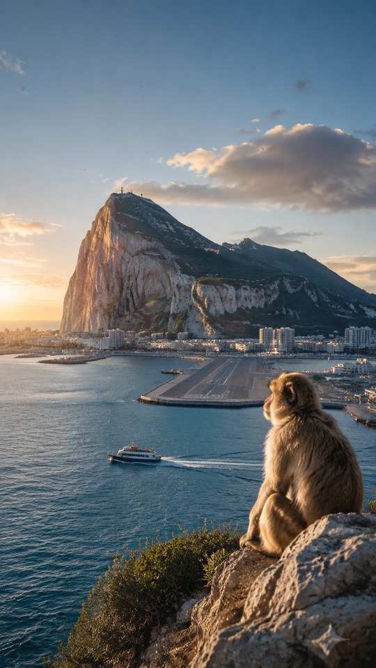 El Peñón de Gibraltar al Atardecer - Fondo para Celular 4K