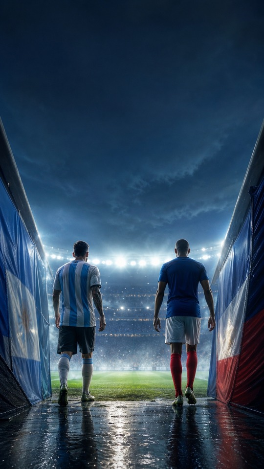 Argentinien vs Frankreich Endspiel - 4K Hintergrund