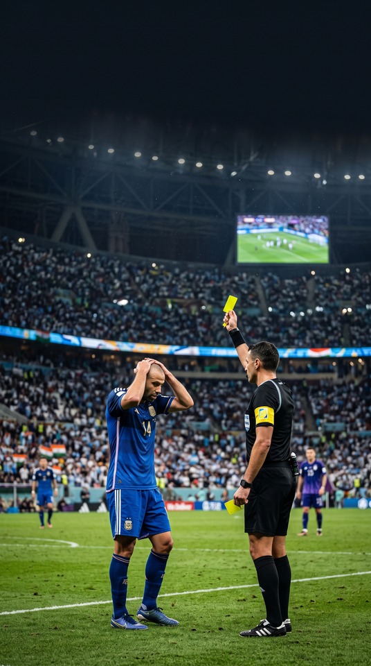 Yellow Card in Football Argentina Scene - 4K Wallpapers