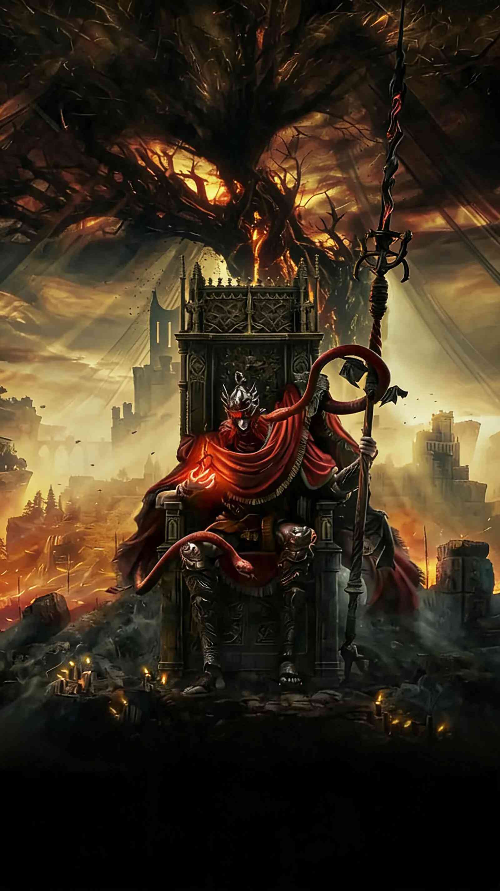 Elden Ring Rotes Cape König 4K Handy Wallpaper