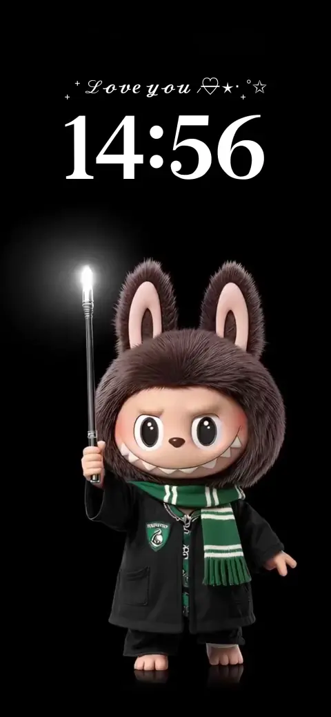 Labubu Slytherin Wizard - 4K Phone Wallpaper
