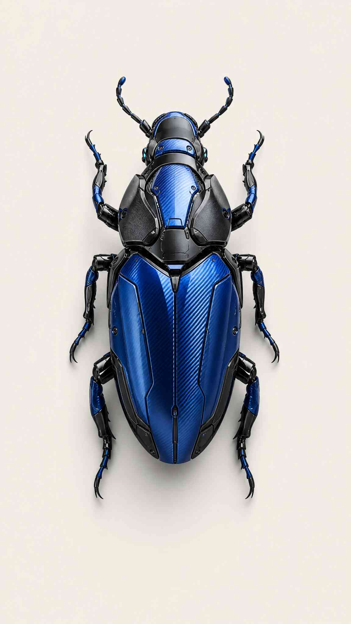 Blue Mecha Beetle - 4K Mobile Background